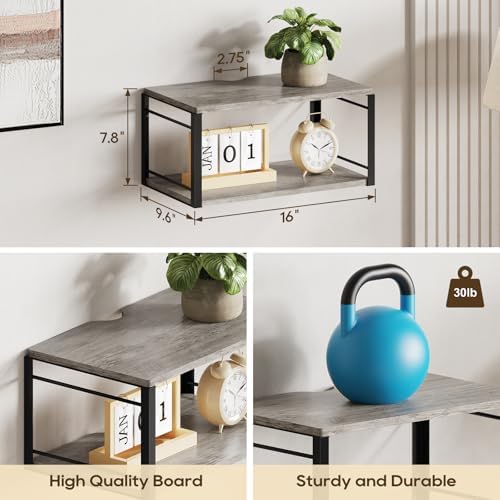 Floating Nightstand, Wood Bedside Shelf Wall Mounted Nightstand, Floating Bedside Table Wall Shelf for Bedroom, Living R