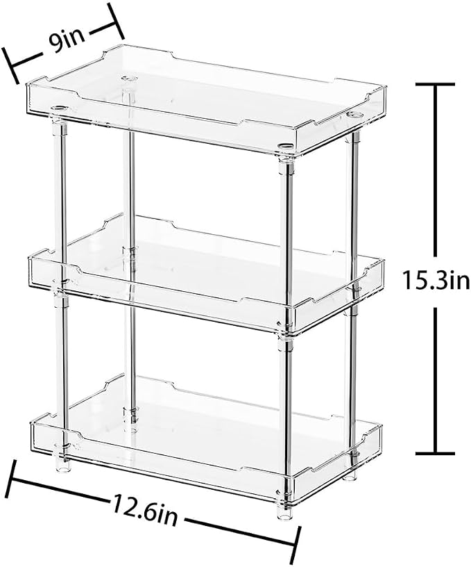 Body Spray Organizer, 3 Tier Bathroom Counter Organizer Acrylic Clear Corner Makeup Organizers Bathroom Organizers Countertop Counter Vanity Tray Corner Shelf Lotion Organizers For Skincare Comestics