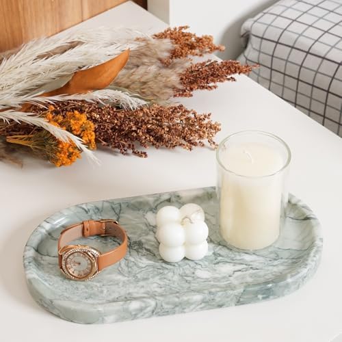 Koville Marble Bathroom Tray for Countertop, Vanity Tray Stone Trays for Decor, Natural Marble Decorative Tray for Dress