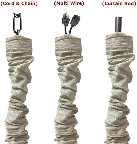 Royal Designs, Inc. CC-1-LB Beige Cord & Chain Cover 4' Linen Fabric Touch Fastener, Linen Beige