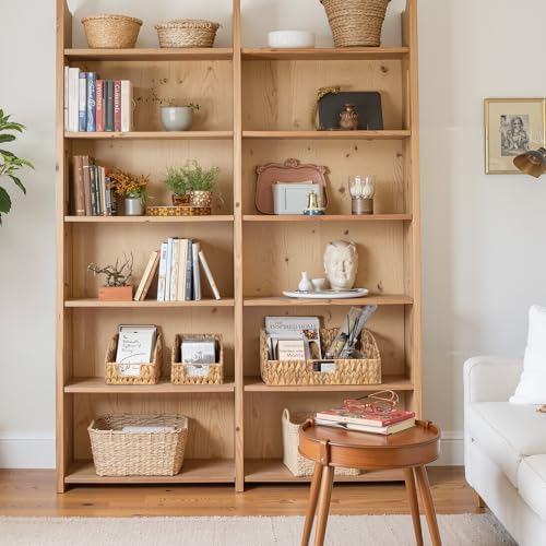 GRANNY SAYS Wicker Storage Basket, Wicker Basket with Handles, Trapezoid Woven Baskets for Shelves, Decorative Baskets f
