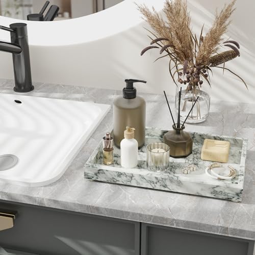 Marble Vanity Tray, for Decorative, 11.8x7.9x1.2 in, Lotus Green