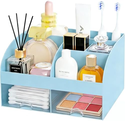 Makeup Organizer with 2 Drawers, Cosmetic Storage for Dresser Vanity and Bathroom Countertop,Make up organization and Sk