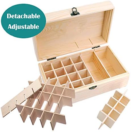 36 Slots Wooden Essential Oil Organizer - Holds 5 10 15 ml Aromatherapy Bottles - Ideal Travel Storage Case Display Pres