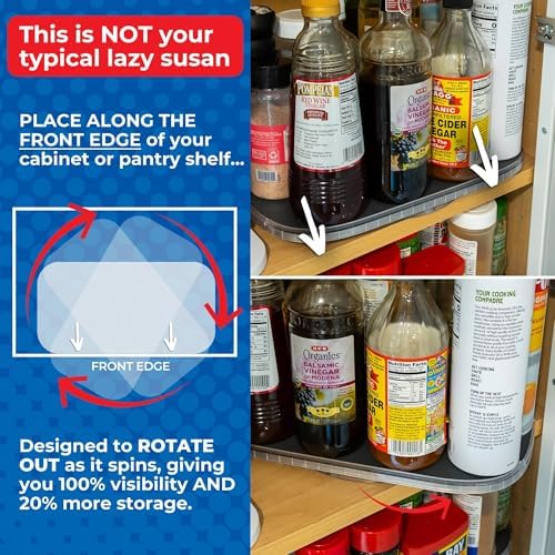 Mighty Susan 1-Tier Lazy Susan Organizer for Cabinet, Steel Reinforced
