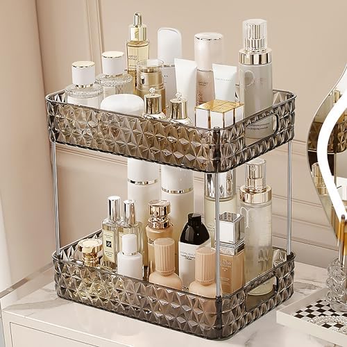 Makeup Organizer for Vanity, High-Capacity Clear Makeup Storage Perfume Organizers,Cosmetic Display Cases,Bathroom Count