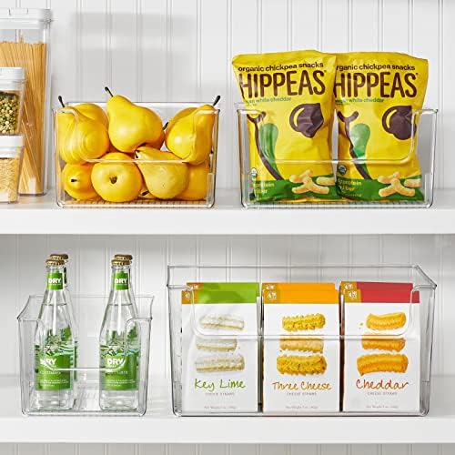 mDesign Large Modern Plastic Open Front Dip Storage Organizer Bin Basket for Kitchen Organization - Shelf, Cupboard, Cab