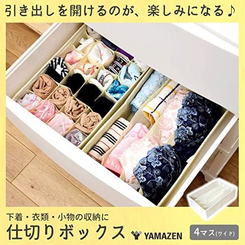 Yamazen YCS-B Divider Box, Width 8.3 x Depth 13.4 x Height 3.9 inches (21 x 34 x 10 cm), Storage Case, 4 Bath Type, Draw