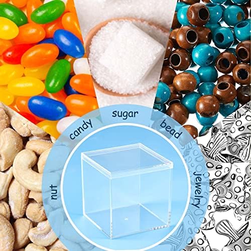 Blulu 8 Pcs Clear Acrylic Box with Lid, 2.9 x 2.9 x 2.9 Inch, Classic Style