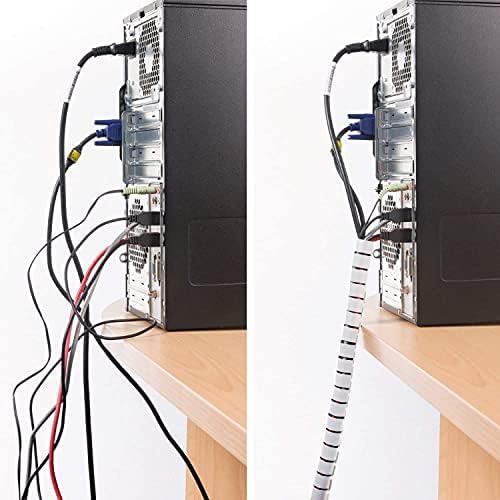 D-Line Cable Management Box (Large) & Cable Organizer Zipper (8.2ft Length) - White