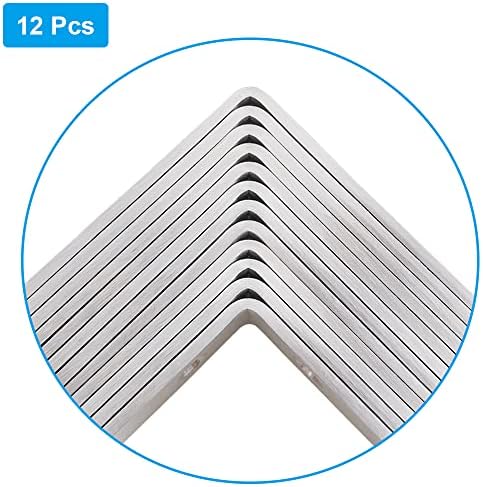 12 Pcs Stainless Steel L Bracket 5 x 5 inch Corner Bracket Heavy Duty Solid Shelf Support Corner Brace, Metal Joint Righ