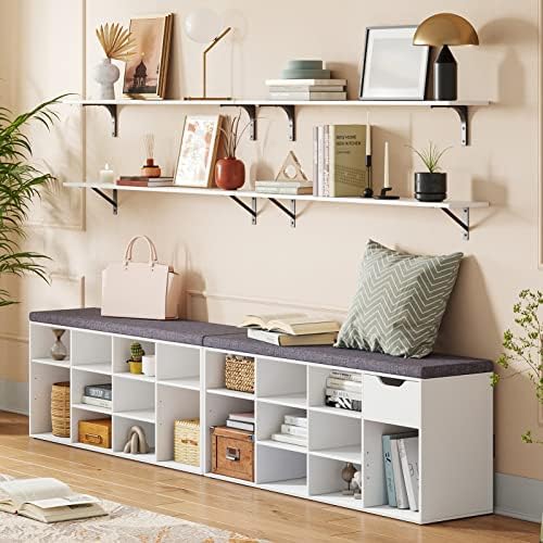 DINZI LVJ Long Wall Shelves, 39.4 Inch Wall Mounted Shelves with Brackets