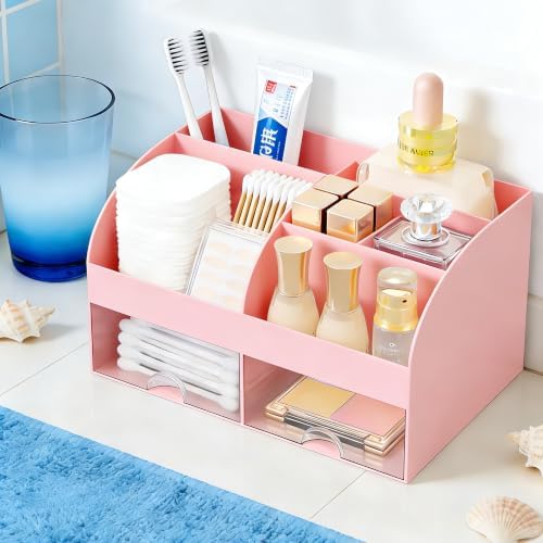 Makeup Organizer with 2 Drawers, Cosmetic Storage for Dresser Vanity and Bathroom Countertop,Make up organization and Sk