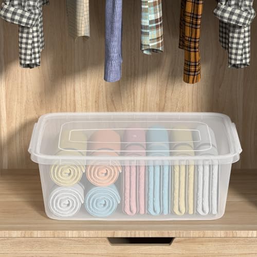 16 Quart Clear Plastic Latch Bin with Lid, 12 Packs Pizza Dough Box