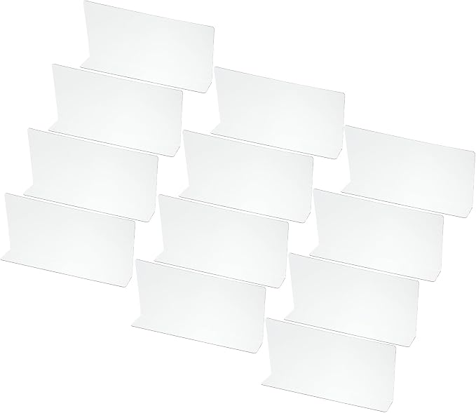 PATIKIL 12 Pack Shelf Dividers for Closet Organization, 11x1.57x4.7 Acrylic Magnetic Closets Separator Kitchen Cabinet Shelves Under Bed Blocker for Bedroom Kitchen Office, Clear