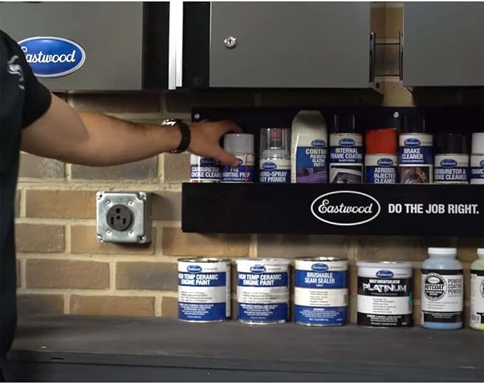 Eastwood Aerosol Can Rack | Aerosol Storage and Organizer | Mountalble Extra Wide Steel Construction | 12 Can Holes, Black