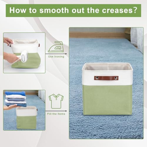 Bagnizer Collapsible Fabric Storage Cubes 11x11 Cube Storage Bins, 4 Pack Closet Baskets Box with Handles for Organizing