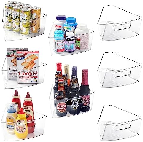 Leeden Lazy Susan Cabinet Organizer, 1/8 Wedge Bins for 26in, 8 Pack