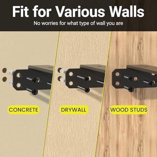 SKYSEN 6 Pack 4" Floating Shelf Bracket, Shelves Brackets, Wood Shelving Brackets Hardware - Heavy Duty - 4/6/8/10/12 in