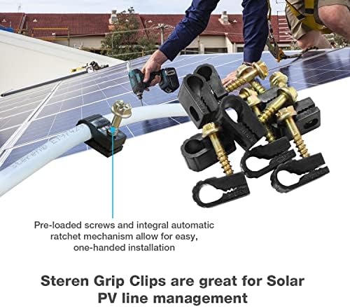STEREN Coaxial Cable Clips - Cable Holder - Siding Clips for Hanging - Cord Holder for Desk - Cable Clamps - Cord Clip -