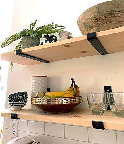 Shelf Brackets 12 Inch for Shelves, Rustic Shelf Supports, Heavy Duty Hook Iron Shelf Brackets, J Bracket, Industrial Sh