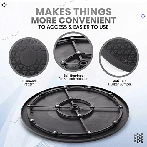 10 Inch Lazy Susan Turntable Organizer, Non Skid Large Lazy Susan Turntable for Cabinet, Computer or Laptop, Plastic Tur