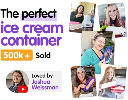 SUMO Set of 2, Ice Cream Containers for Homemade Ice Cream - 1.5 Quart Each, Reusable Freezer Storage Containers - Purple