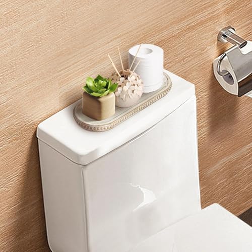 MAONAME Wash White Oval Long Narrow Tray, 12" x 4.7" Bathroom Vanity Tray