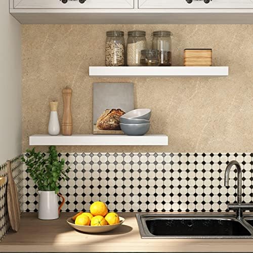HOOBRO Floating Shelves for Wall, Wall Mounted Shelf Set of 2, 23.6" Hanging Shelf with Invisible Brackets, for Wall Dec