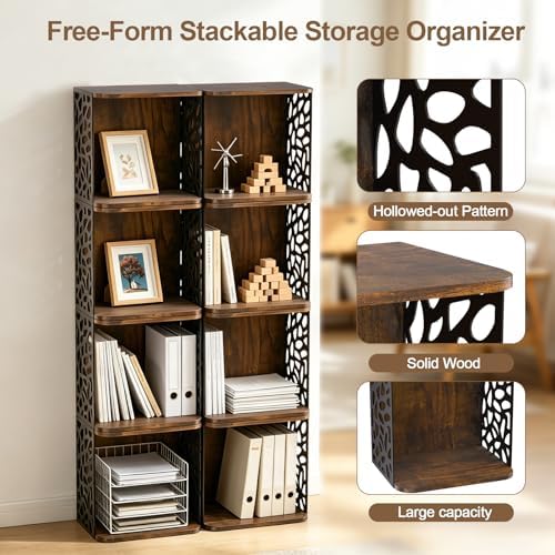 Small Bookcase, Small Bookshelf for Small Spaces Cube Organizer Storage