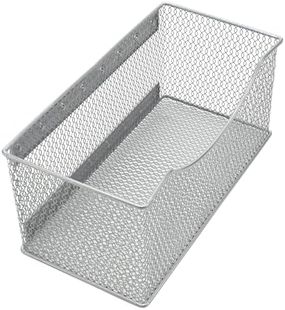 YBM HOME Wire Mesh Magnetic Storage Basket, Trash Caddy, Container, Desk Tray, Office Supply Organizer Silver for Refrig