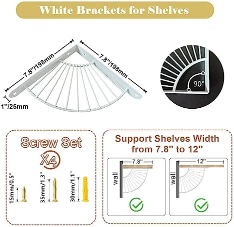 Z METNAL Decorative Shelf Brackets, Metal Shelves Bracket, Wall Decor, Modern Shelving Bracket for DIY Floating Shelves,