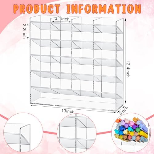 MotiMind Acrylic Pen and Marker Organizer for 250 Markers