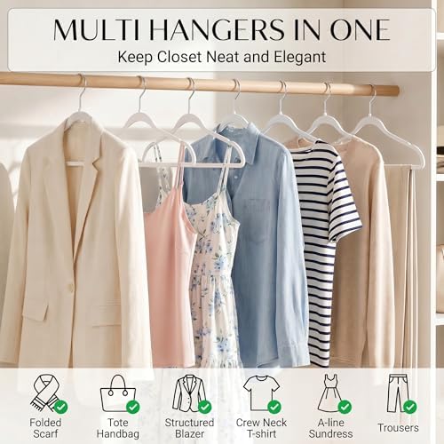 SMARTOR Plastic Hangers 200 Pack - Thin Hangers for Space Saving - White