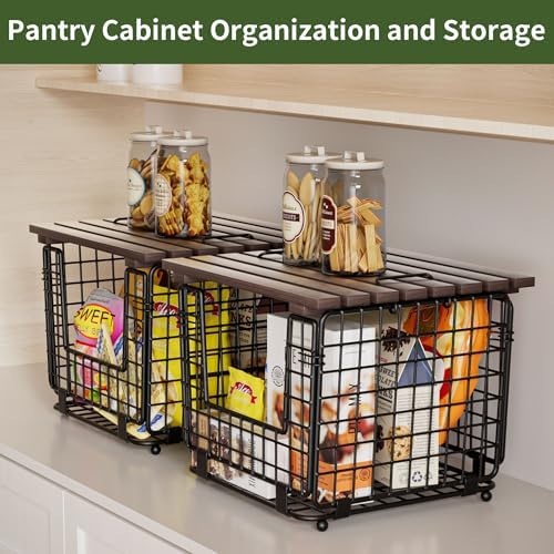 2 Pack Stackable Potato Onion Bins, Pantry Organizers and Storage
