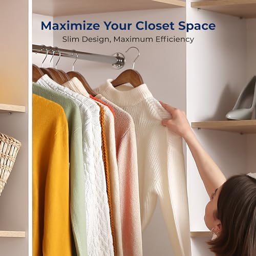 SereneLife 50-Pack Wooden Coat Hangers – Durable Suit Hangers with 360° Swivel Hook & Notches – Slim Design for Shirts, Jackets, Dresses, and More (Vintage)
