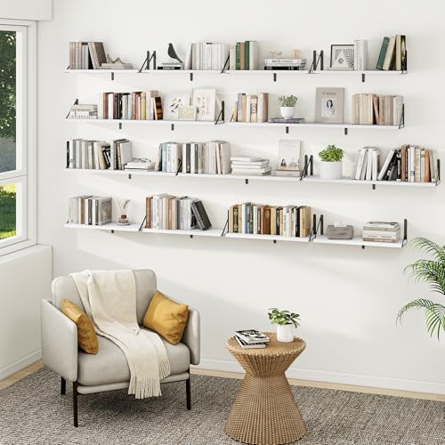 Heimlove Floating Book Shelves for Wall,27.56Inches Long Wall Mounted Bookshelves,Heavy Duty Bracket Shelves for Living 