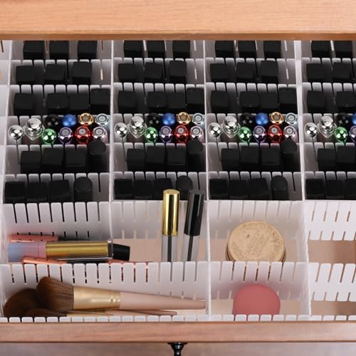 20Pcs Drawer Organizer Dividers 17"x2.8" Adjustable Storage Organizer Separator for Socks, Underwear, Makeup, Kitchen, D