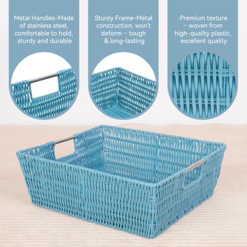 Whitmor Rattique Shelf Tote Berry Blue