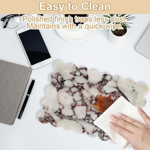 100% Marble Vanity Tray for Bathroom Counter, Kitchen, Coffee 11.8"