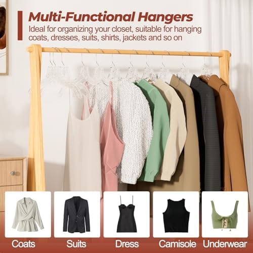 Clear Crystal Plastic Hangers 12 Pack, Heavy Duty Clothes Hangers