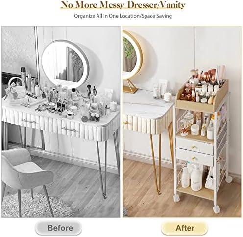 Makeup Organizer, Floor Skincare Organizers, Make Up Organizers and Storage with Drawers, Vanity Organizer Cosmetics Dis