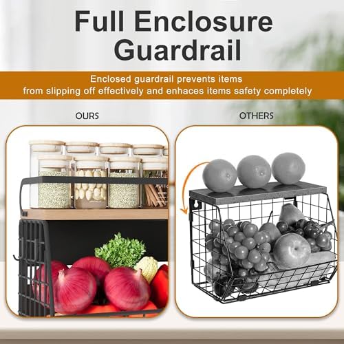 Magnetic Shelf for Fridge,Hanging Wall Basket for Potato Onion Fruit and Vegetable Storage Bins,Large Produce Container 