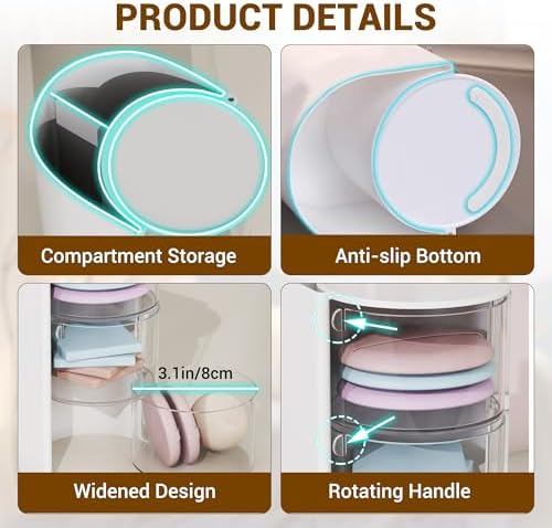 Azurphoric Hair Accessories Organizer with Hair Brush Holder(Pink, 2-Layer)