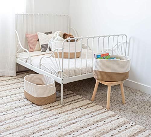 OrganiHaus Cotton Rope Basket for Shelf Storage, 15x9x10