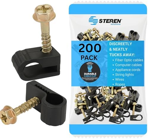 STEREN Coaxial Cable Clips - Cable Holder - Siding Clips for Hanging - Cord Holder for Desk - Cable Clamps - Cord Clip -