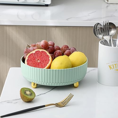 360 Rotating Makeup Perfume Organizer Skincare Tray, Small Light Green