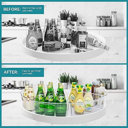 Oubonun Lazy Susan Cabinet Organizer Bins for Kitchen 6 Pack, 1/8 Wedge