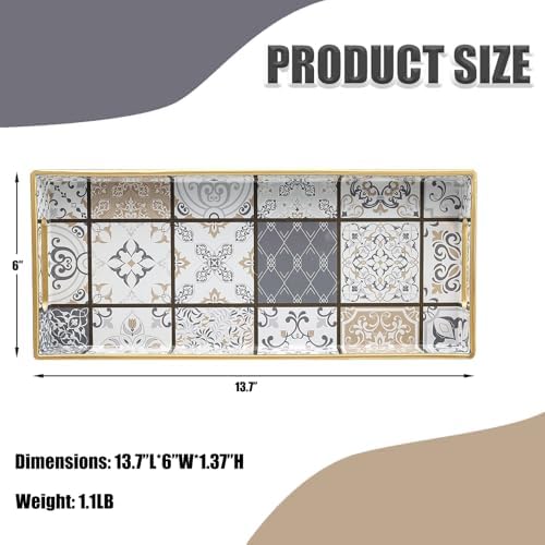 Bathroom Vanity Tray for Countertop, Small Plastic Toilet Tank Tray Versatile Storage & Organization Tray for Makeup, Pe