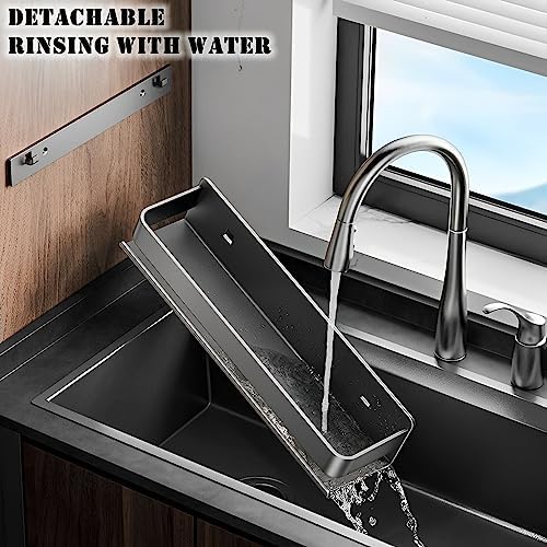 Stainless Steel Wall Mounted Floating Shelves, Drill-Free Adhesive or Screw In, Rustproof Bathroom Organizer & Kitchen S